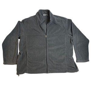 Bass Pro Shops Men's Fleece Jacket 2XL Full-Zip Gray Full Zip Stand Collar